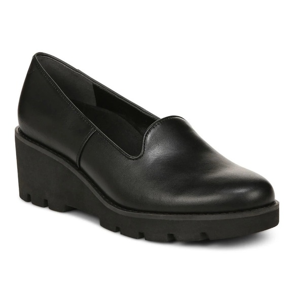 NEW VIONIC WILLA WEDGE SHOES IN BLACK LEATHER 11 - Picture 2 of 10